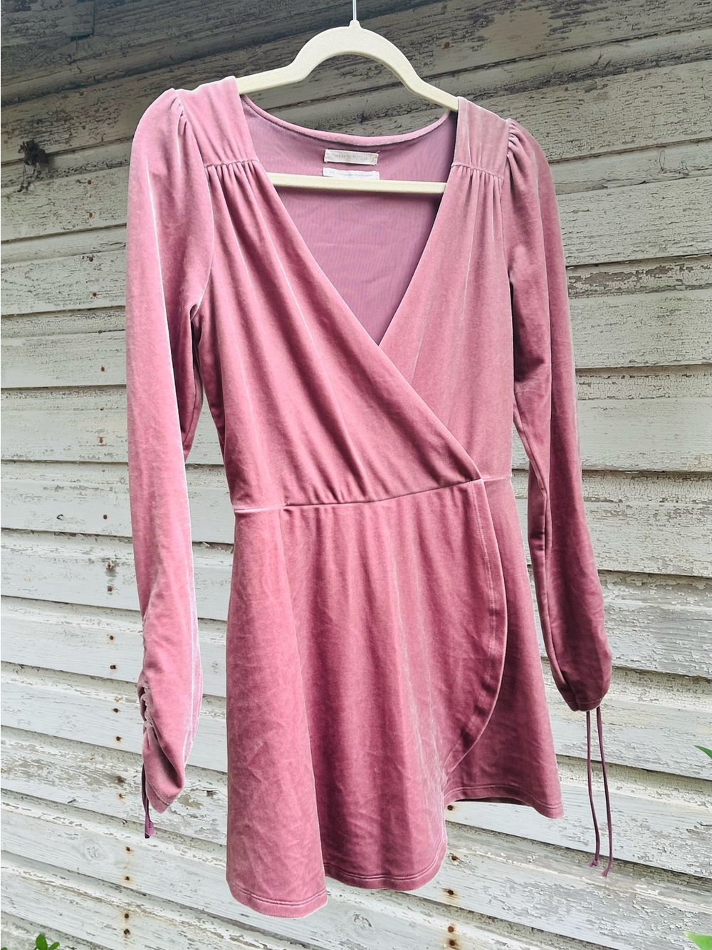 Women’s Rose Pink Velvet Wrap Dress